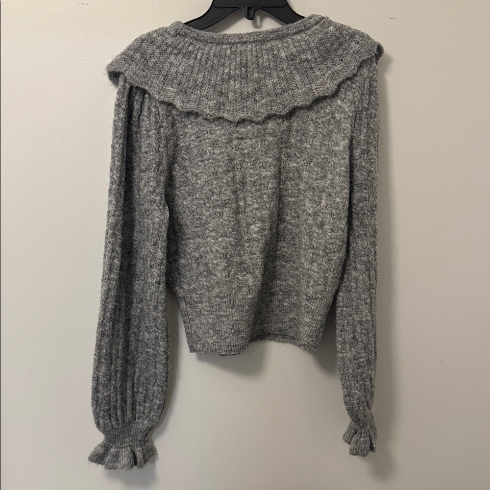 NWT Astr Safford Peter Pan Collar Sweater In Grey XS - Picture 7 of 9